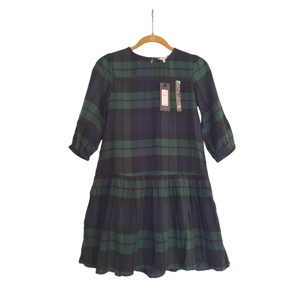 Tommy Hilfiger Colorful Plaid Striped Kids Dress Sz 12‎